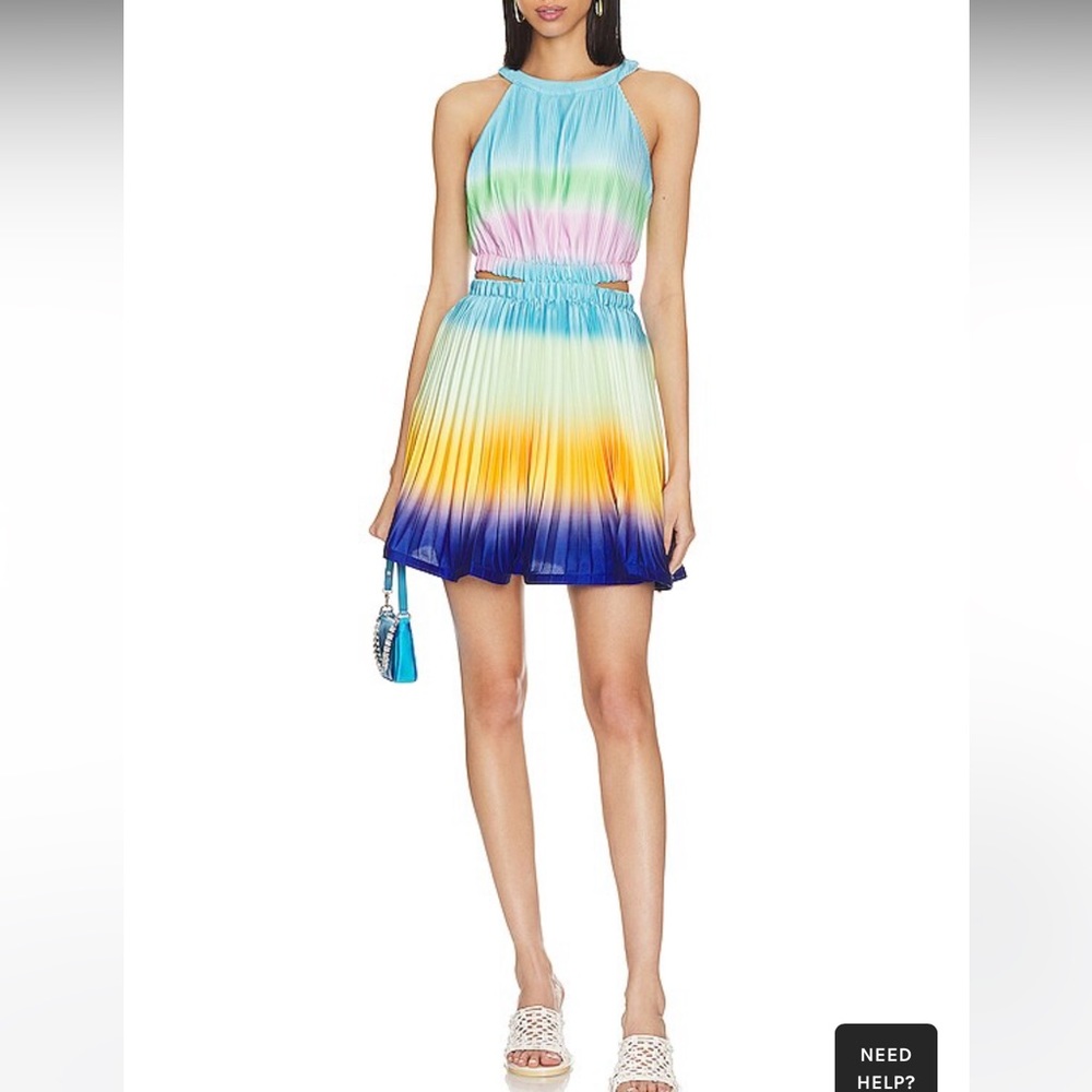 SIMKHAI Braelynn Ombré Plissé Minidress Size 4